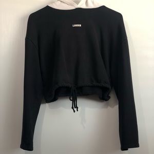 Zara “London” Cropped Drawstring Hoodie